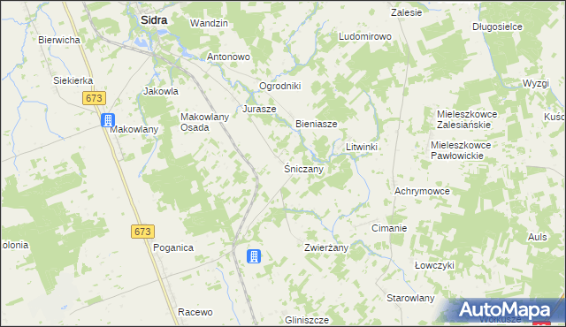 mapa Śniczany, Śniczany na mapie Targeo