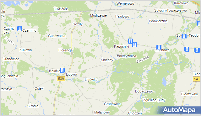 mapa Śniechy, Śniechy na mapie Targeo