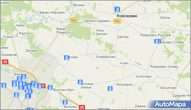 mapa Śniedzanowo, Śniedzanowo na mapie Targeo