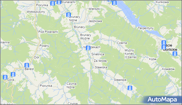 mapa Śnietnica, Śnietnica na mapie Targeo