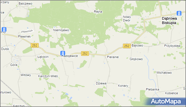 mapa Sobiesiernie gmina Dąbrowa Biskupia, Sobiesiernie gmina Dąbrowa Biskupia na mapie Targeo