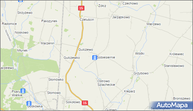 mapa Sobiesiernie gmina Września, Sobiesiernie gmina Września na mapie Targeo