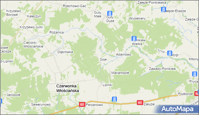 mapa Soje, Soje na mapie Targeo