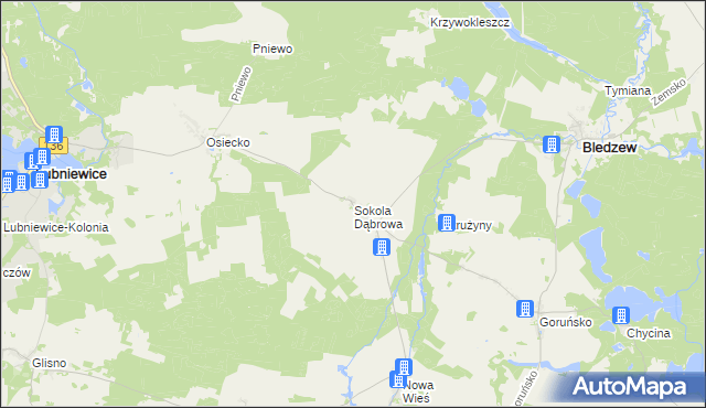 mapa Sokola Dąbrowa, Sokola Dąbrowa na mapie Targeo