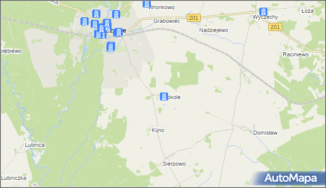 mapa Sokole gmina Czarne, Sokole gmina Czarne na mapie Targeo