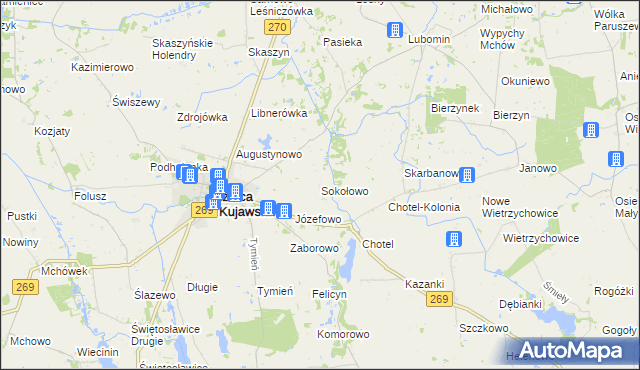 mapa Sokołowo gmina Izbica Kujawska, Sokołowo gmina Izbica Kujawska na mapie Targeo