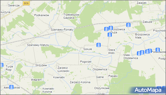 mapa Sokule gmina Kąkolewnica, Sokule gmina Kąkolewnica na mapie Targeo