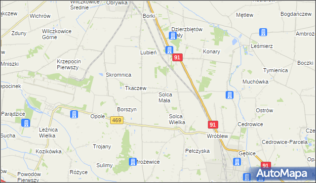 mapa Solca Mała, Solca Mała na mapie Targeo