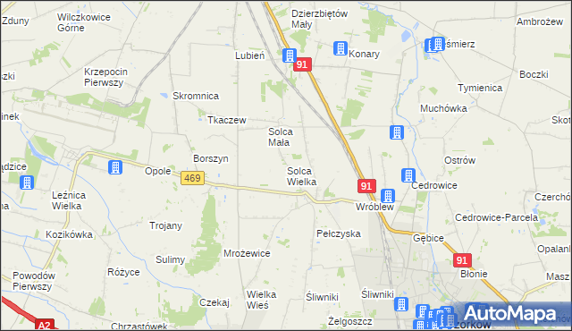 mapa Solca Wielka, Solca Wielka na mapie Targeo