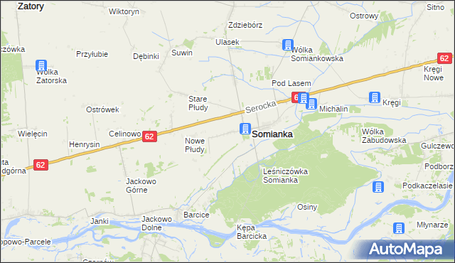 mapa Somianka-Parcele, Somianka-Parcele na mapie Targeo