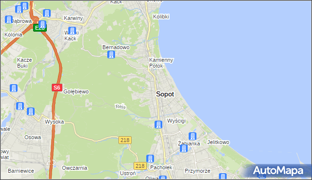 mapa Sopotu, Sopot na mapie Targeo