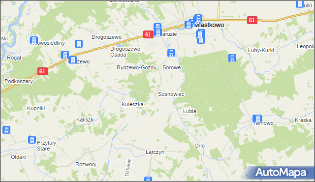 mapa Sosnowiec gmina Miastkowo, Sosnowiec gmina Miastkowo na mapie Targeo
