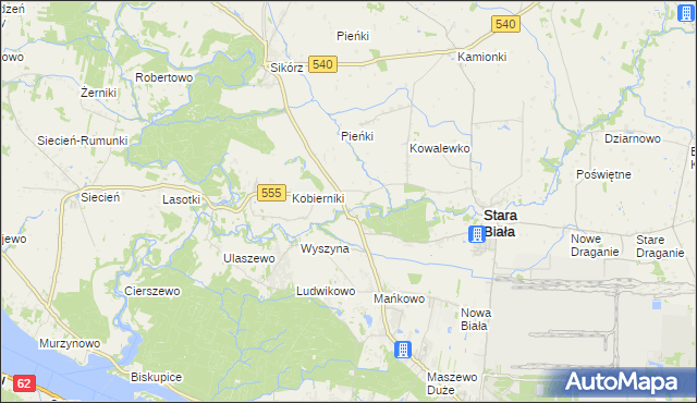 mapa Srebrna gmina Stara Biała, Srebrna gmina Stara Biała na mapie Targeo