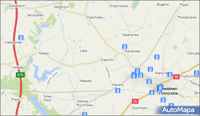 mapa Srebrniki, Srebrniki na mapie Targeo