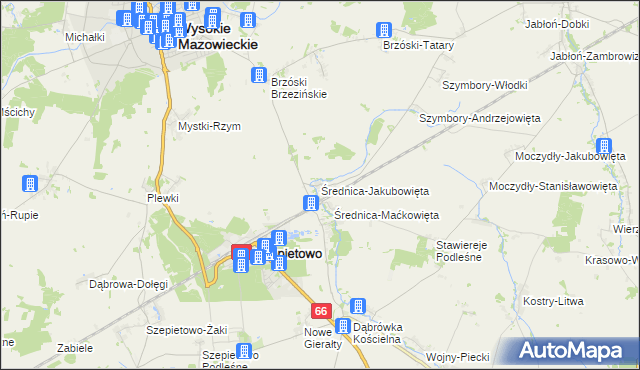 mapa Średnica-Jakubowięta, Średnica-Jakubowięta na mapie Targeo