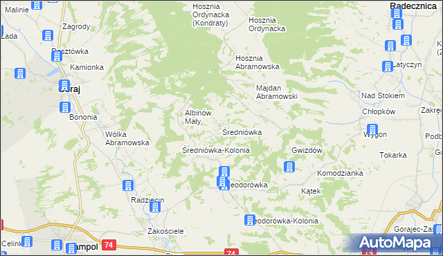 mapa Średniówka, Średniówka na mapie Targeo