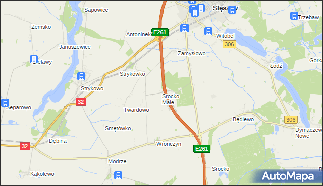mapa Srocko Małe, Srocko Małe na mapie Targeo