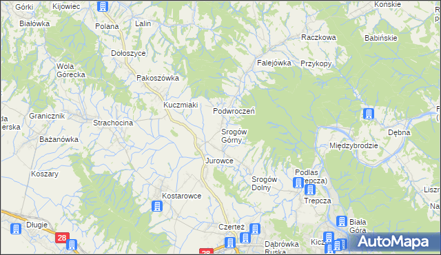 mapa Srogów Górny, Srogów Górny na mapie Targeo