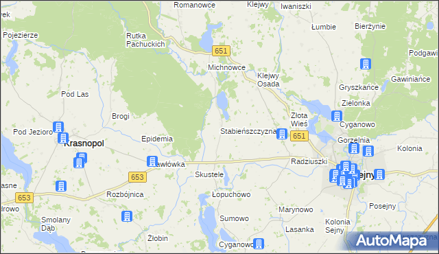 mapa Stabieńszczyzna, Stabieńszczyzna na mapie Targeo