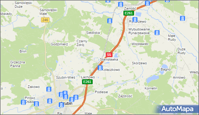 mapa Stanisławka gmina Szubin, Stanisławka gmina Szubin na mapie Targeo