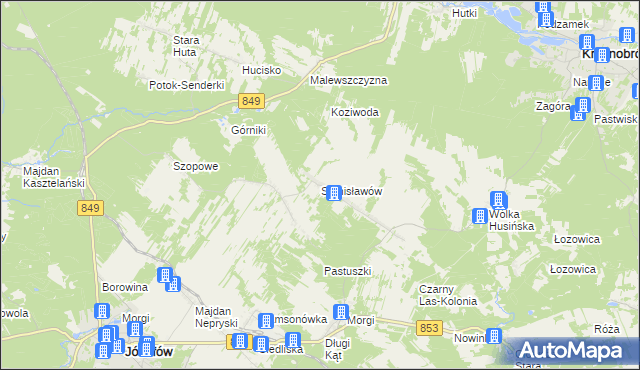 mapa Stanisławów gmina Józefów, Stanisławów gmina Józefów na mapie Targeo