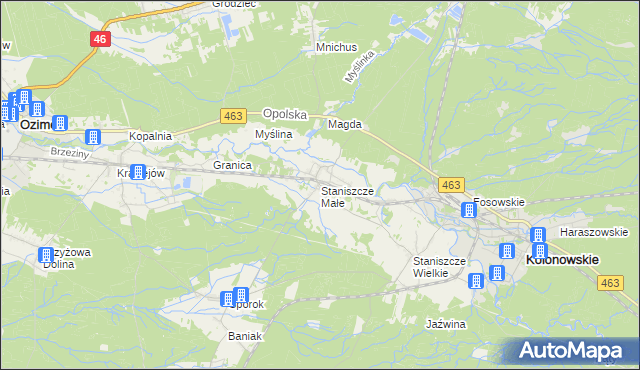 mapa Staniszcze Małe, Staniszcze Małe na mapie Targeo