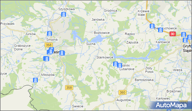 mapa Stankowice, Stankowice na mapie Targeo