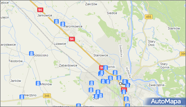 mapa Stanowice gmina Oława, Stanowice gmina Oława na mapie Targeo