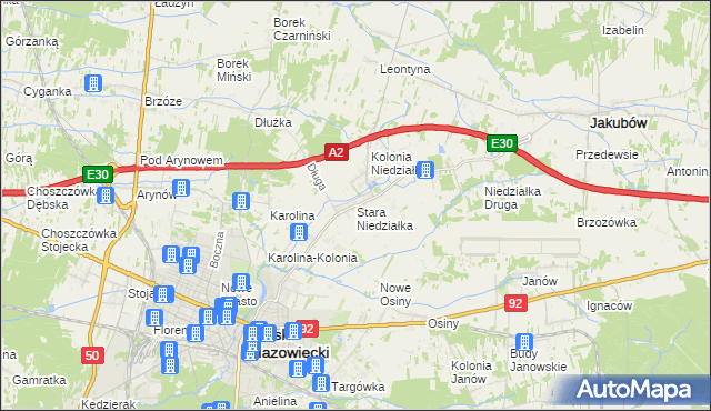 mapa Stara Niedziałka, Stara Niedziałka na mapie Targeo