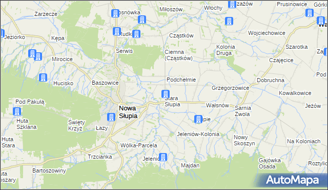 mapa Stara Słupia, Stara Słupia na mapie Targeo