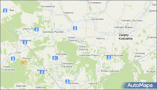 mapa Stara Złotoria, Stara Złotoria na mapie Targeo