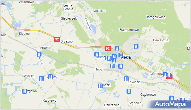 mapa Starczanowo gmina Nekla, Starczanowo gmina Nekla na mapie Targeo