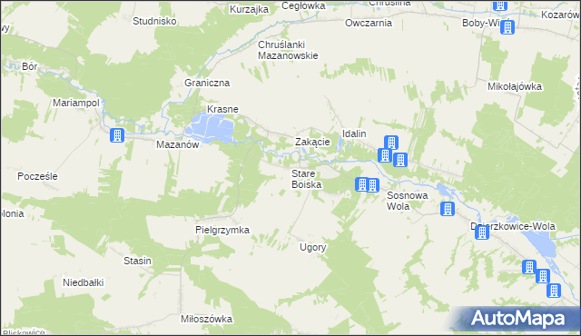 mapa Stare Boiska, Stare Boiska na mapie Targeo