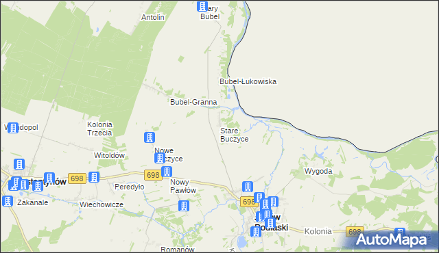 mapa Stare Buczyce, Stare Buczyce na mapie Targeo