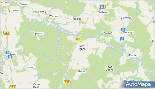 mapa Stare Dębno, Stare Dębno na mapie Targeo