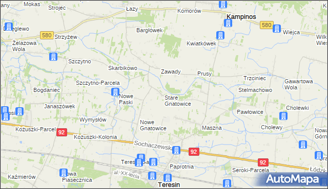 mapa Stare Gnatowice, Stare Gnatowice na mapie Targeo