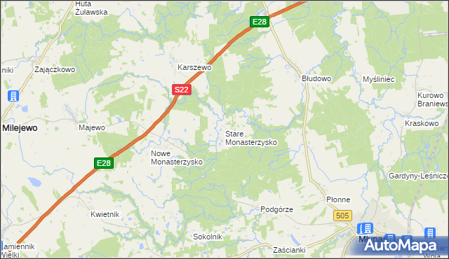 mapa Stare Monasterzysko, Stare Monasterzysko na mapie Targeo