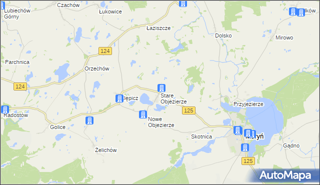 mapa Stare Objezierze, Stare Objezierze na mapie Targeo