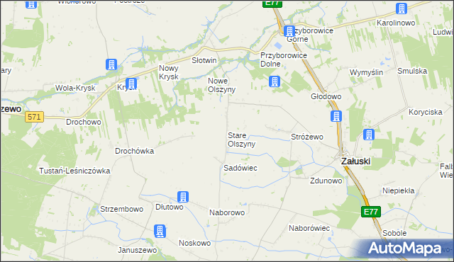 mapa Stare Olszyny, Stare Olszyny na mapie Targeo