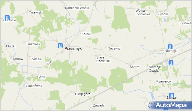 mapa Stare Rzewuski, Stare Rzewuski na mapie Targeo