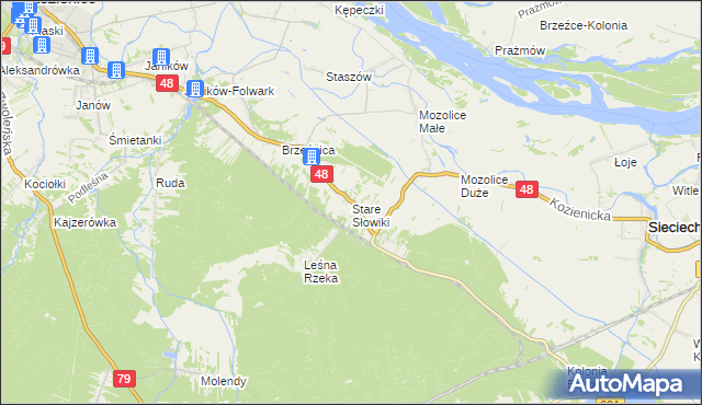 mapa Stare Słowiki, Stare Słowiki na mapie Targeo