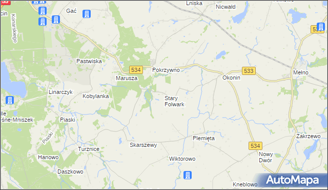 mapa Stary Folwark gmina Grudziądz, Stary Folwark gmina Grudziądz na mapie Targeo