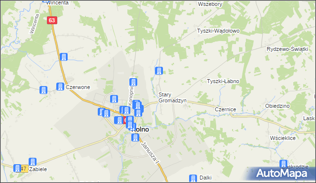 mapa Stary Gromadzyn, Stary Gromadzyn na mapie Targeo