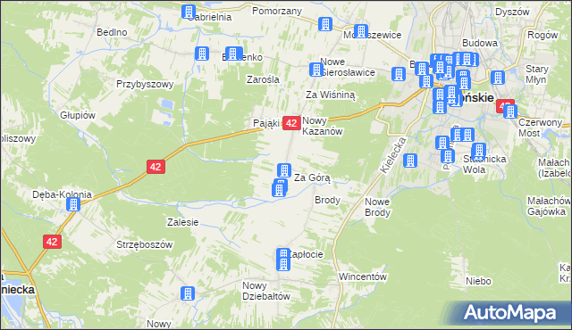 mapa Stary Kazanów, Stary Kazanów na mapie Targeo