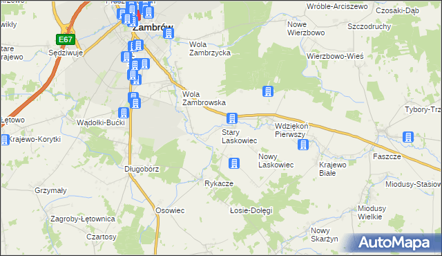 mapa Stary Laskowiec, Stary Laskowiec na mapie Targeo