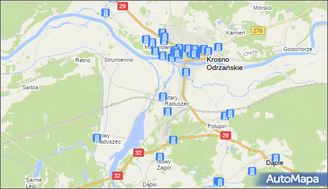 mapa Stary Raduszec, Stary Raduszec na mapie Targeo