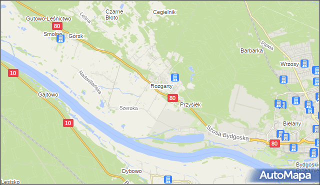 mapa Stary Toruń, Stary Toruń na mapie Targeo