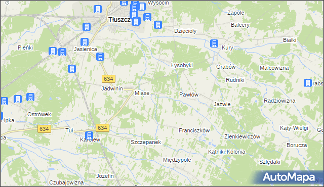 mapa Stasinów gmina Tłuszcz, Stasinów gmina Tłuszcz na mapie Targeo