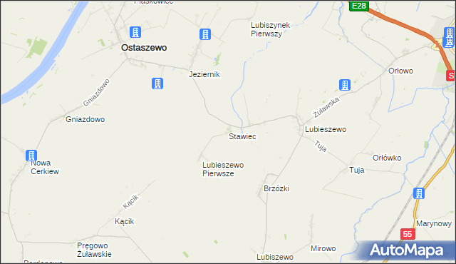 mapa Stawiec gmina Nowy Dwór Gdański, Stawiec gmina Nowy Dwór Gdański na mapie Targeo