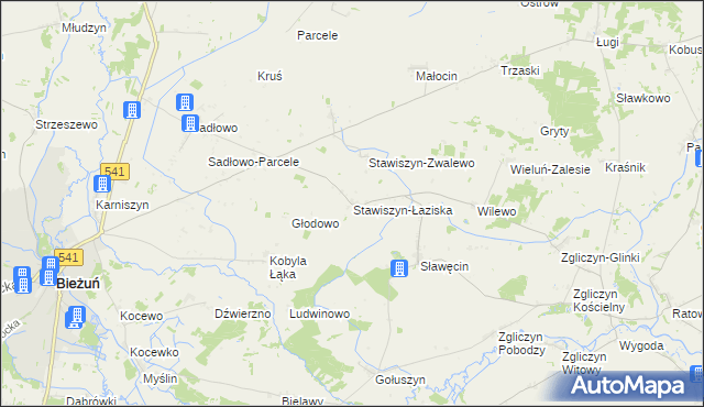 mapa Stawiszyn-Łaziska, Stawiszyn-Łaziska na mapie Targeo
